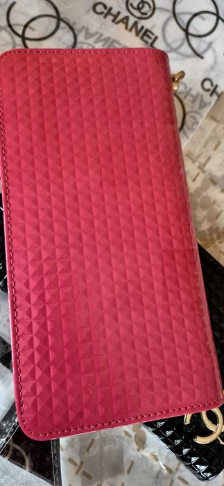 Chanel portfel czarny duzy zlote dodatkii