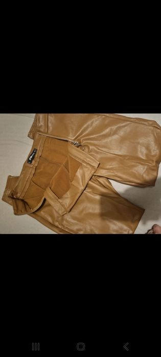 Spodnie skórzane brąz legginsy new yorker fb sister
