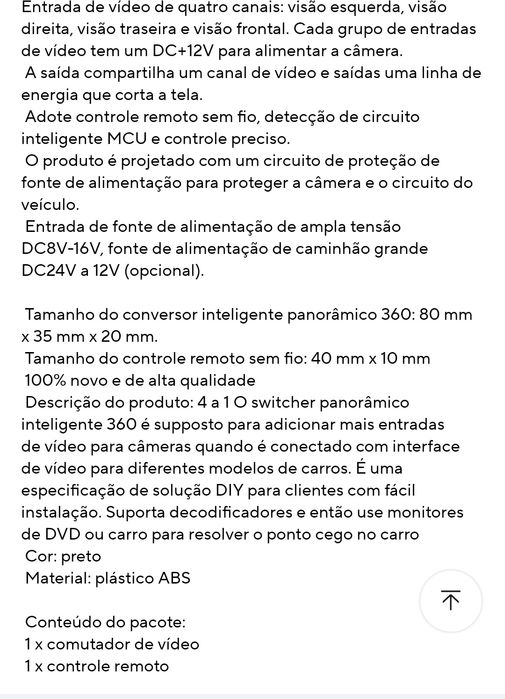 Conversor/comutador inteligente panorâmico  360