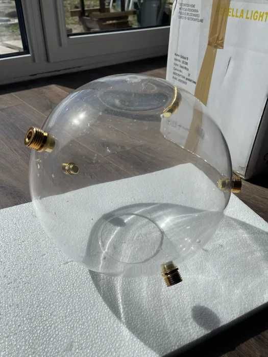 Lampa wisząca Baloone szklana, kolor złoty i biały, NOWA, BL1300, elegancka