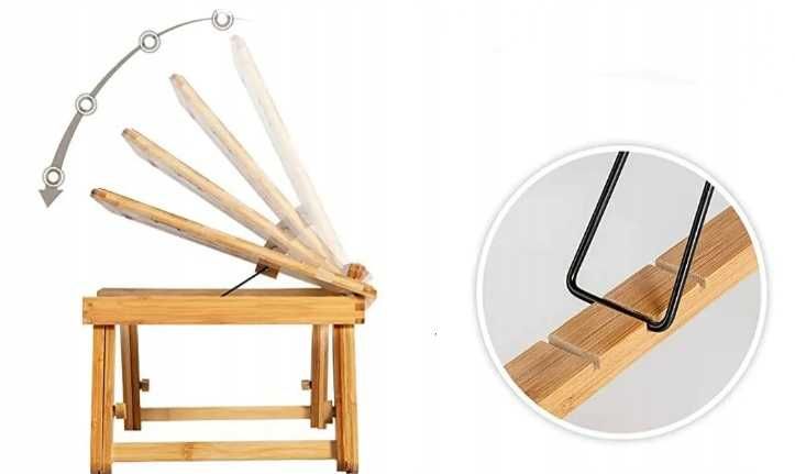 stolik pod laptopa do łóżka podstawka półka drewniany regulacowany