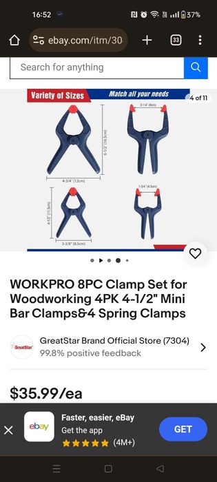 Zestaw mini zacisków stolarskich do drewna