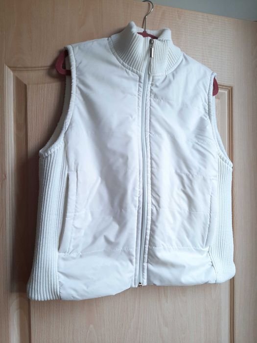Biała, ciepła kamizelka, rozm. L