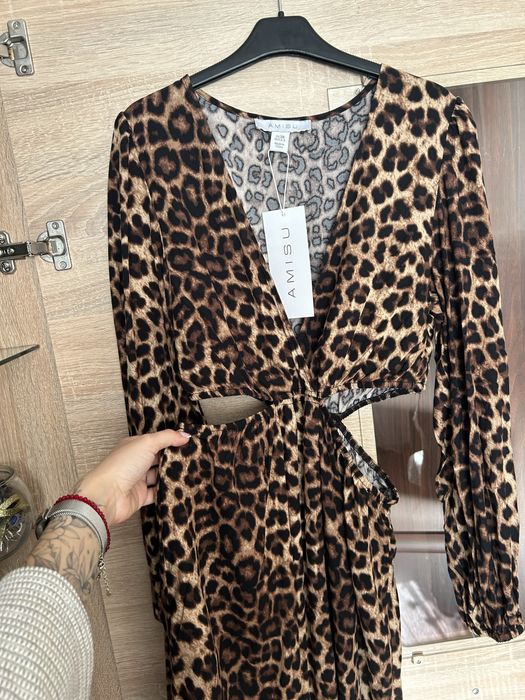 Nowa sukienka długa maxi panterka