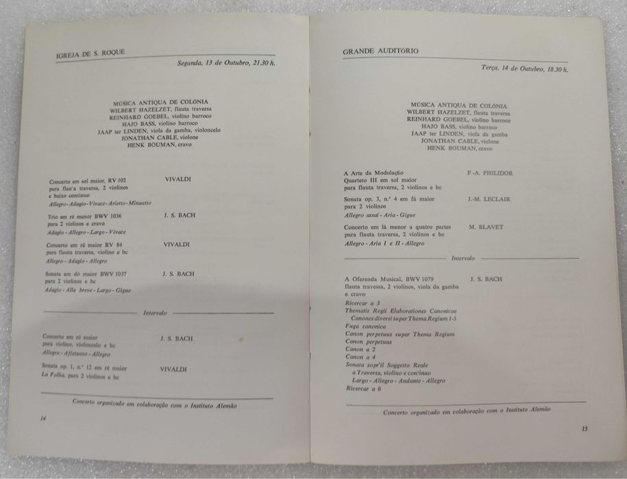 I e II Jornadas de Música Antiga da Gulbenkian - Programas