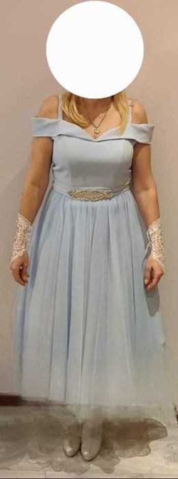 Błękitna sukienka M/L