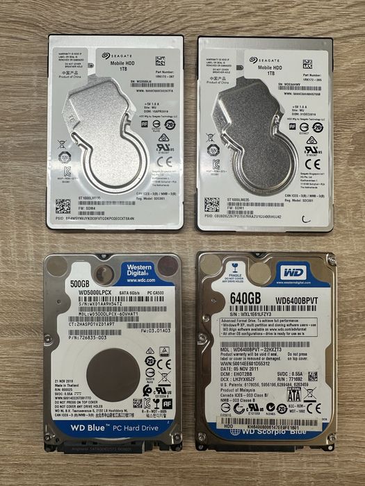 Жесткие диски SATA HDD 2.5"/3,5" (320Gb/500Gb/750Gb/1Tb)