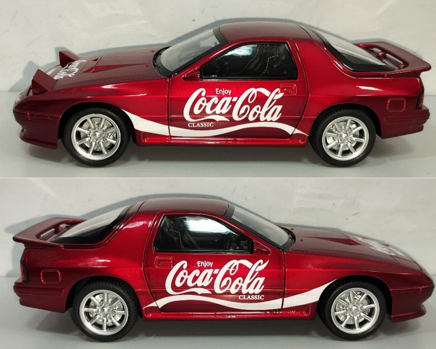 Mazda RX-7 Coca-Cola модель 1:24 Jinlifang Металл звук свет.