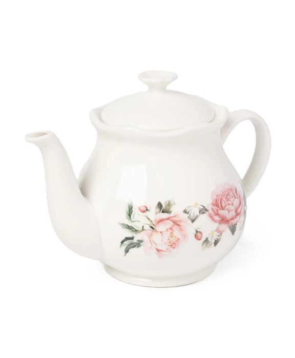 Dzbanek i 4 filiżanki z talerzykami piwonie kolekcja Pepco