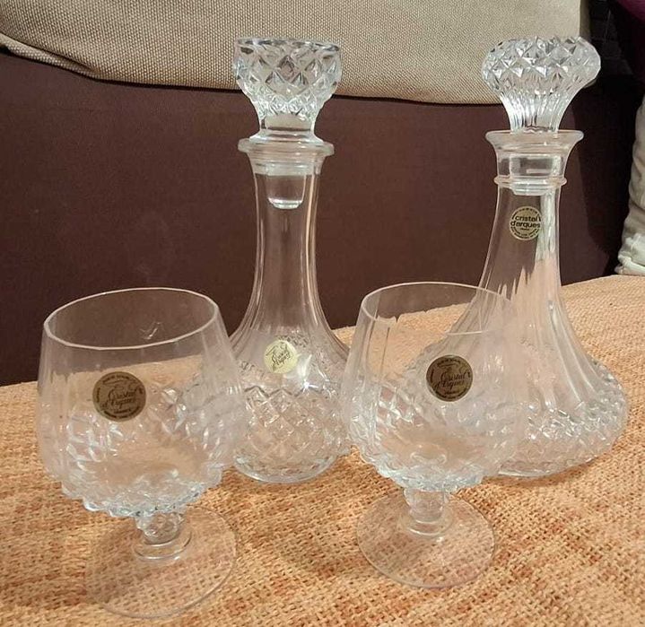3 Garrafas e 6 copos de Crystal d'Arques425284177233203206