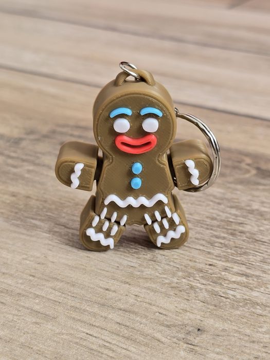 Breloczek Piernikowy Ludzik 3d - Brelok Druk3d fidget Keychain