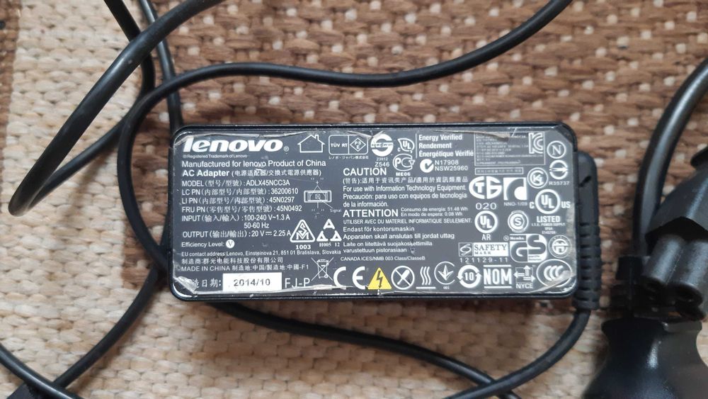 Zasilacz do laptopów Lenovo 45W. Oryginalny
