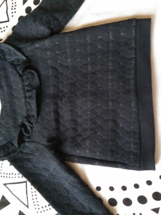 Sweter żakiet granatowy święta Boże Narodzenie sesja zdjęciowa 98 so c