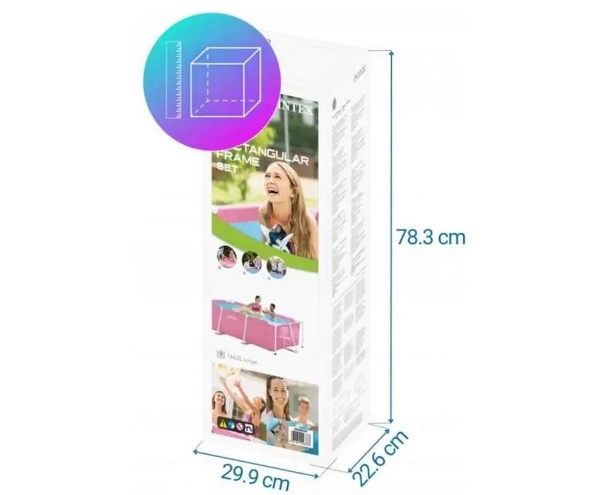 Каркасний басейн 220 x 150 x 60 см Pink Rectangular Frame Pool