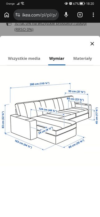 Sofa Ikea Kivik  szara