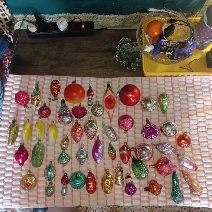 Игрушки ёлочные старые Одним лотом