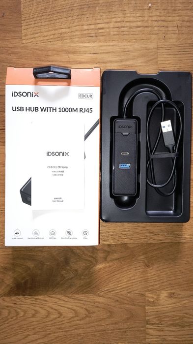 Концентратор Idsonix USB 3,0 1000 Мбит/с Ethernet с разветвителем USB