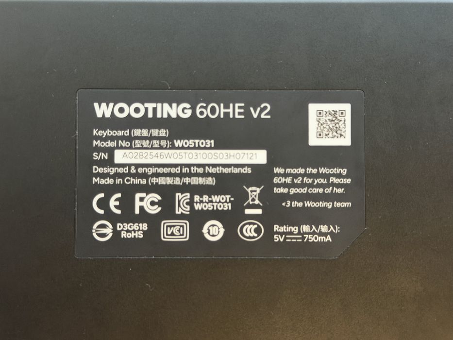 Wooting 60HE V2 Aluminium Just Black