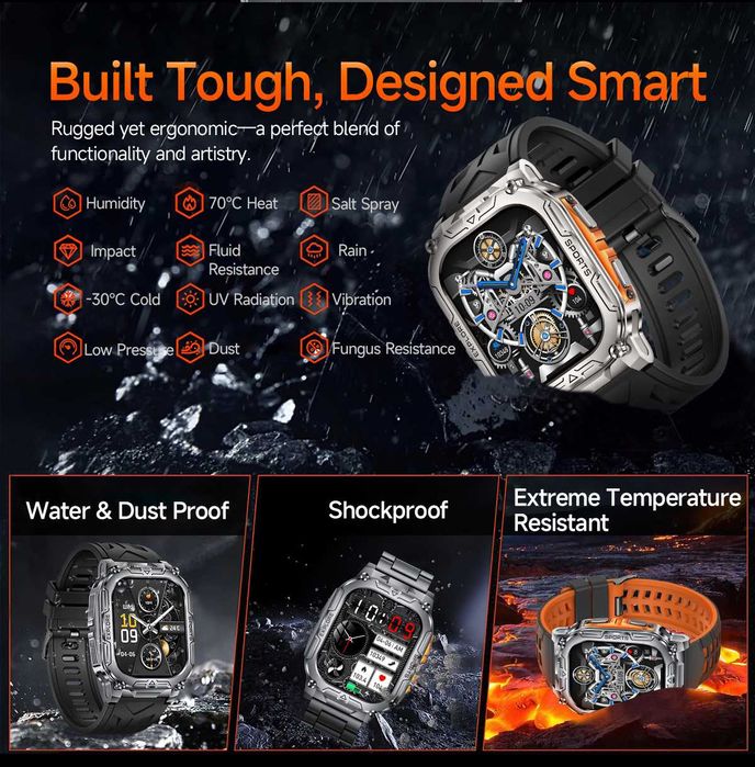 Смарт часы. VWAR TANK i152. NFC. 3D-меню. 1000mAh.LED-фонарик.