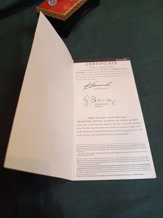 Edição Limitada Dragão Cristal Swarovski 1997