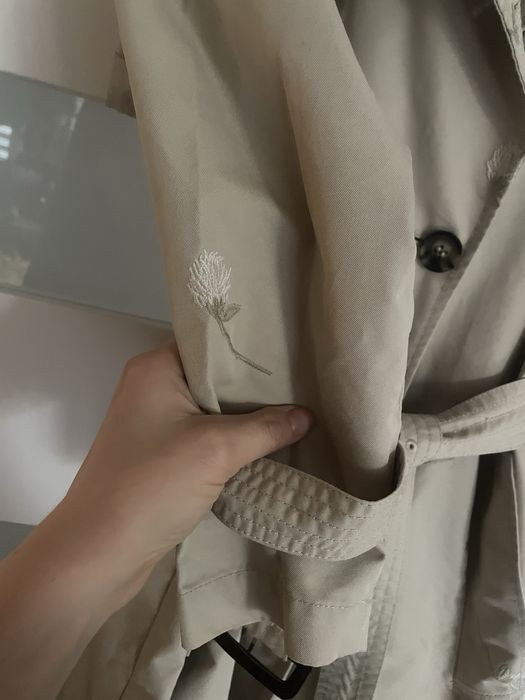 Dwyrzęrowy trencz płaszcz Zara w kwiaty floral 36