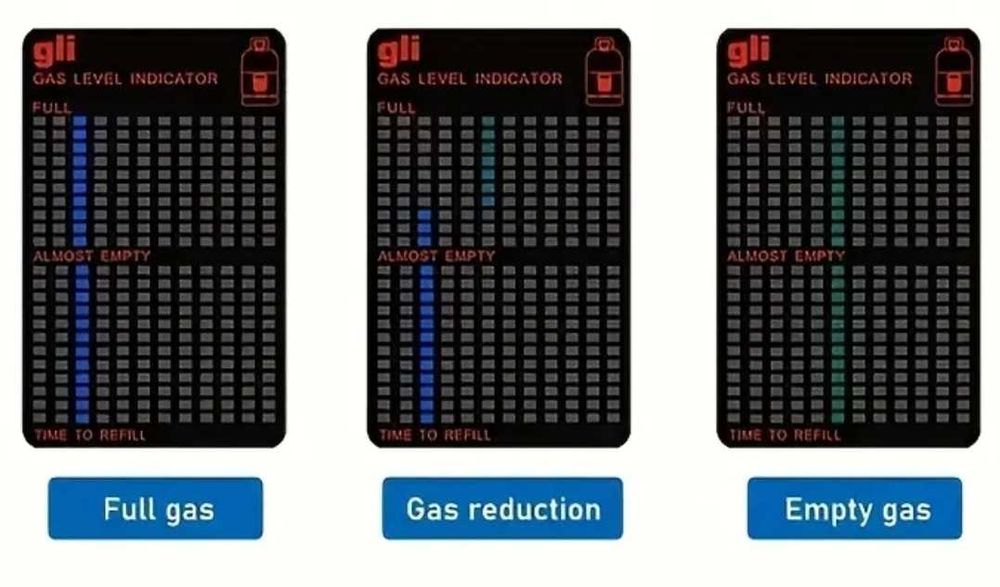 Indicador de nível de gás nas botijas