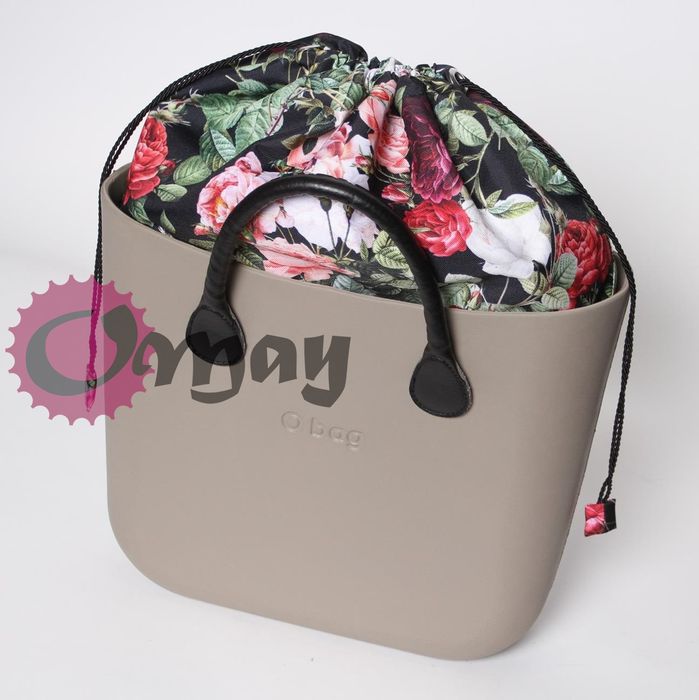 Czarny organizer do OBAG STANDARD WOREK kwiaty ogród 2kieszenie OMAY