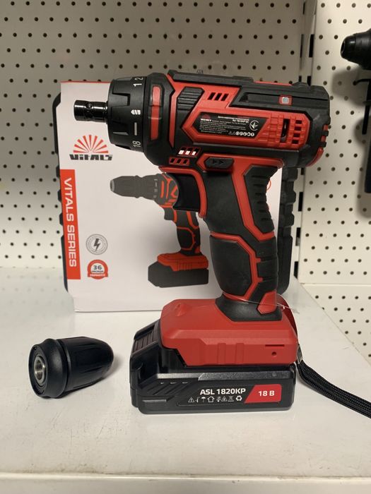 Дрель-шуруповерт аккумуляторная Vitals AU 18/2KP QC