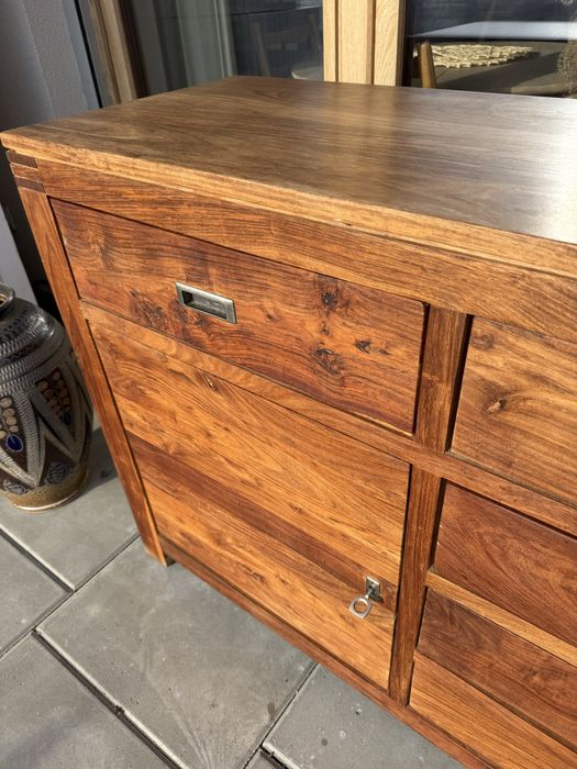 Komoda drewniana loft prosta rustykalna 180 palisander