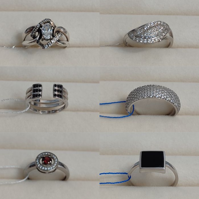 Срібні каблучки сережки браслети