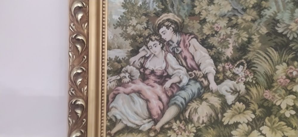 Arras, gobelin duży 190 cm x 114 cm. Stan bardzo dobry. Rama Warszawa