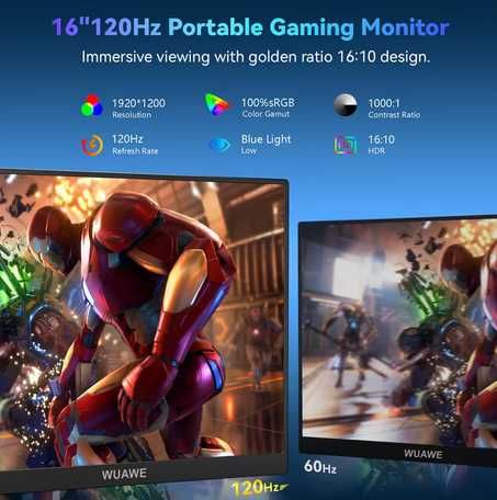 Портативний монітор [120Hz] 16" [FHD+ 1920*1200p] IPS [100% sRGB]