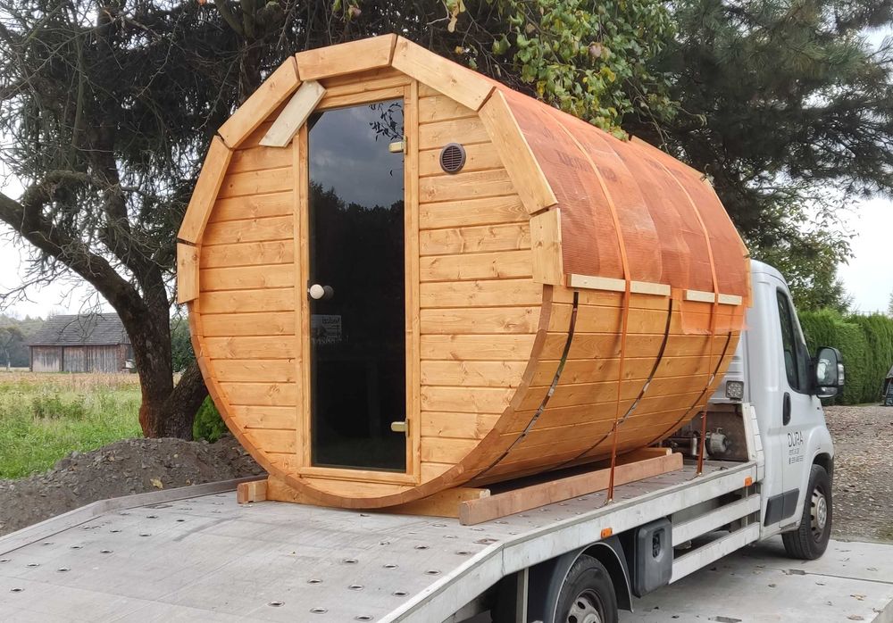Sauna ogrodowa beczka do SAMODZIELNEGO MONTAŻU 1,5x2