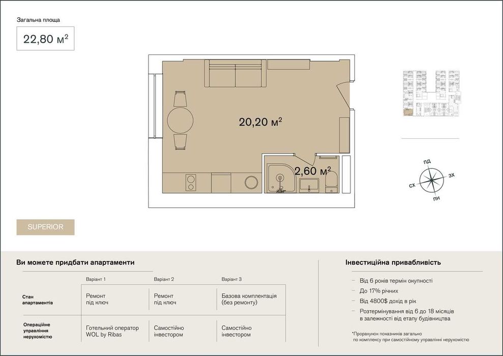 Елітні апартаменти в Карпатах з терасами в готельному комплексі