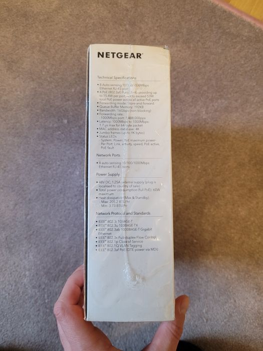 Switch Gigabit Ethernet PoE 8-Port Netgear GS108PE