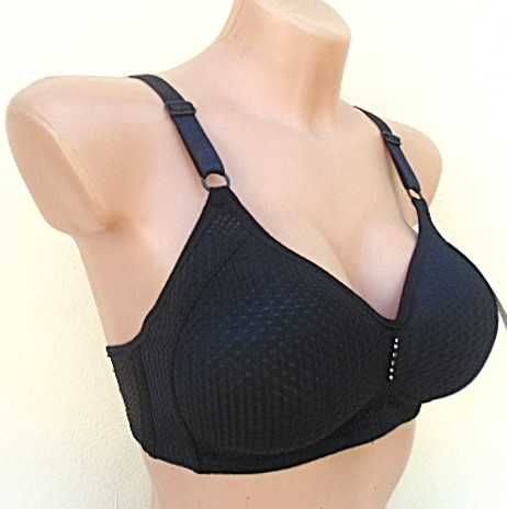 Hana // wygodny biustonosz bez fiszbin 90B/C  czarny  usztywniany