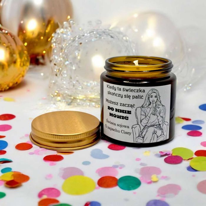 Świeca Sojowa o zapachu ciszy prezent dla przyjaciółki koleżanki