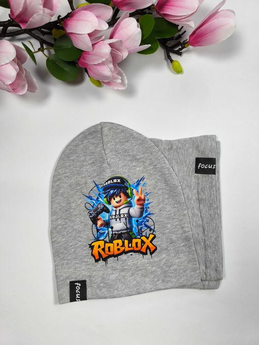 Bawełniany komplet wiosenny czapka komin szalik Roblox cotton spring
