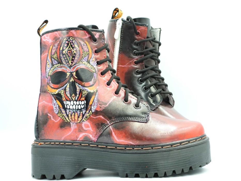 Glany/ workery  czaszka ręcznie malowane  HIT JESIENI 38