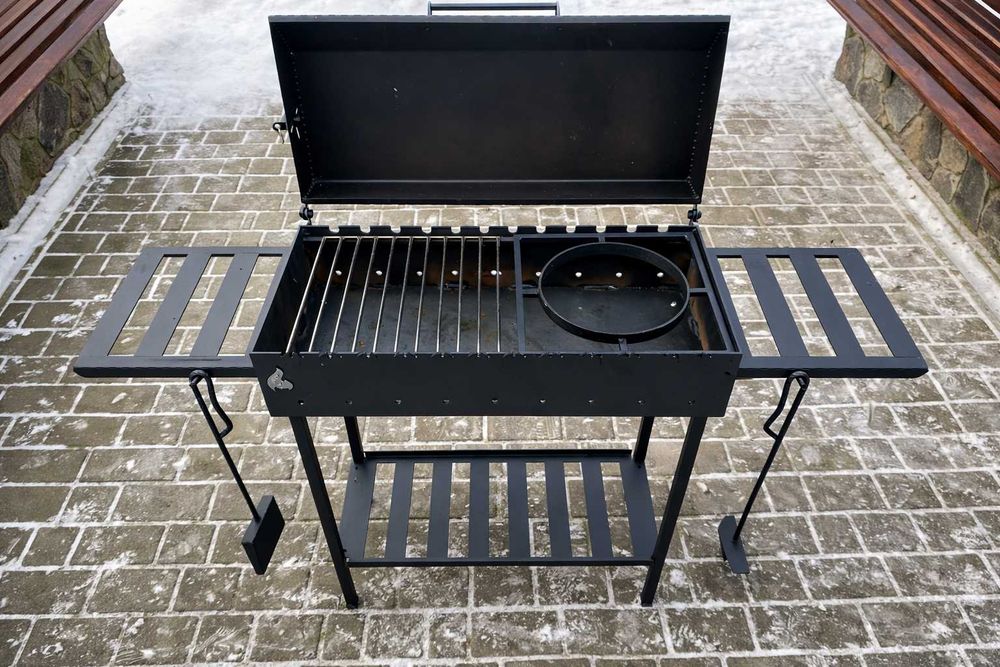 Міцний Мангал з кришкою метал 4мм Барбекю Казан Гриль Розпродаж-35%