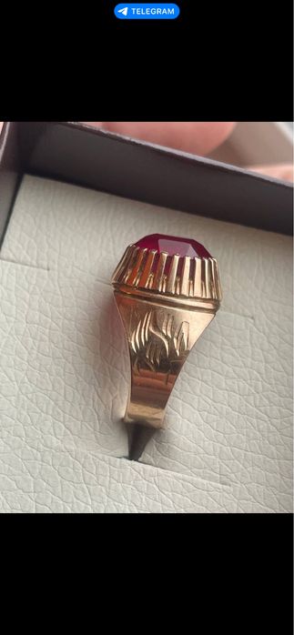 Кольцо золото 583 проба с рубином СССР