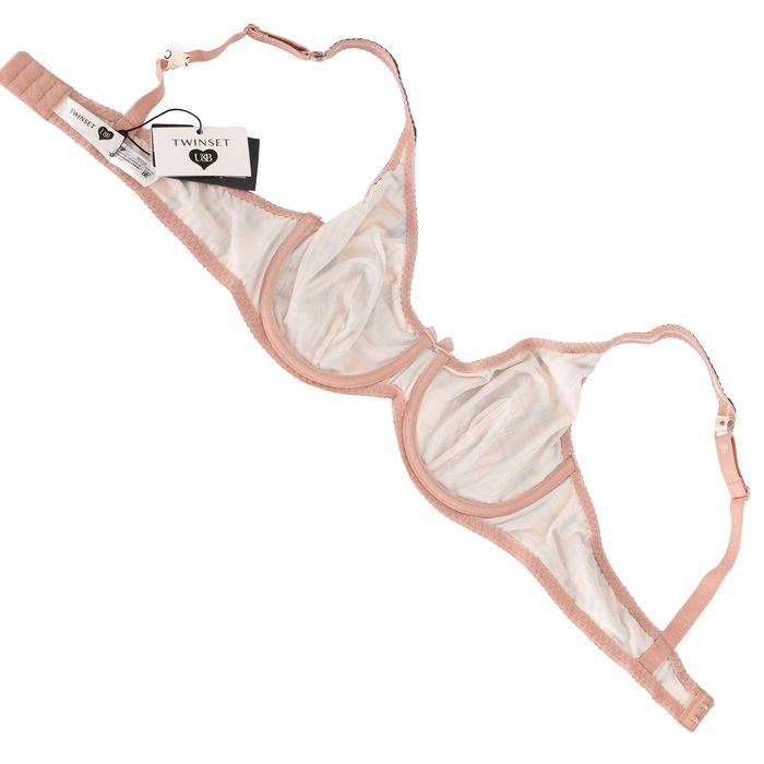 Twinset biustonosz z fiszbinami krata beż, włoski design roz. 80C