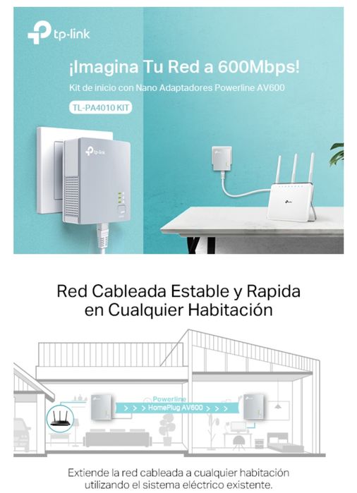 TP-Link TL-PA4010KIT Adaptadores por linha elétrica AV 600 Mbps