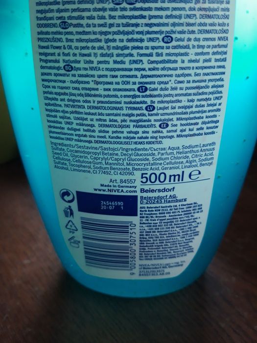 Żel pod prysznic 500ml Nivea nowy