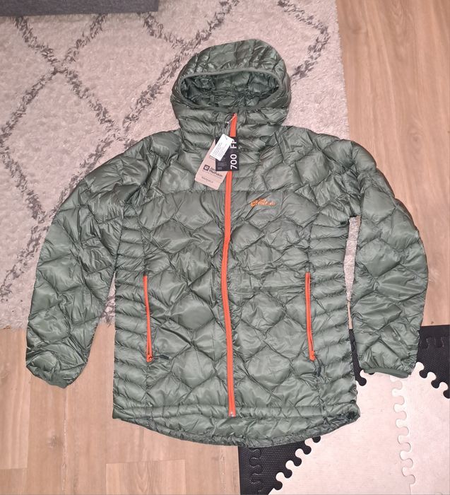 Kurtka skiturowa puchowa Jack Wolfskin Alpspitze Down Hoody hedge gree