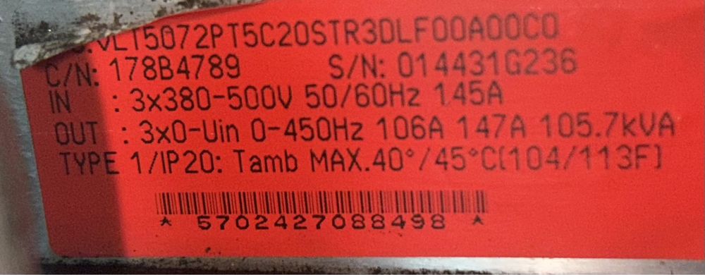 Преобразователи частоты Danfoss  18.5, 55, 75, 90, 110 кВт