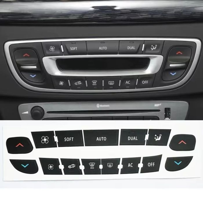 Reparação de botões em vinil para climatização renault megane clio