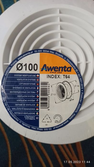 Kratka wentylacyjna okrągła , średnica 100