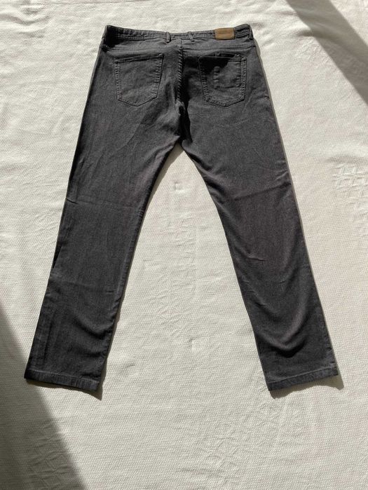 Calças Cinzentas Massimo Duti Tamanho 44 Slim Fit