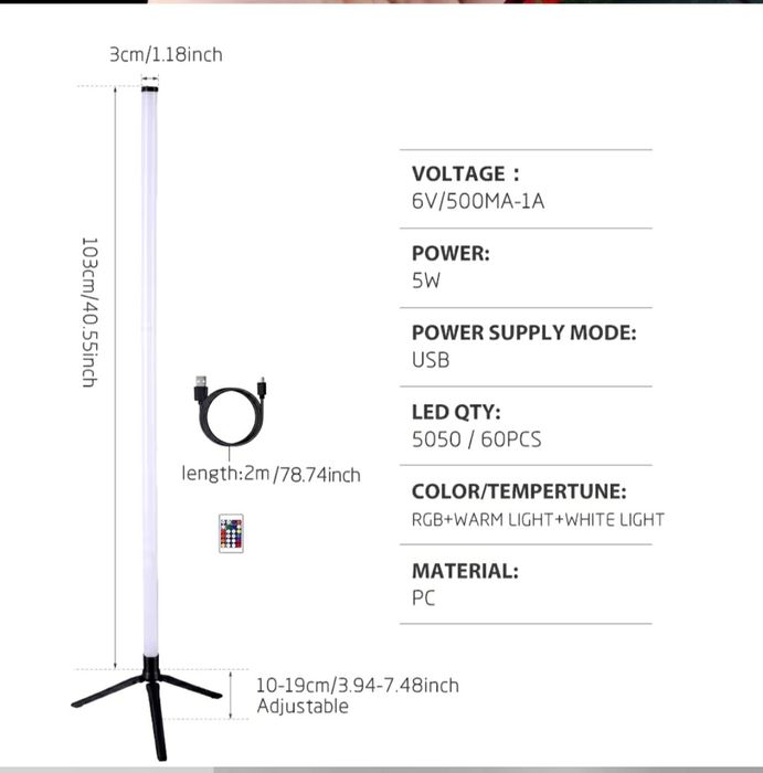 Lampa LED narożna stojaca